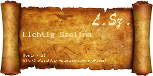 Lichtig Szelina névjegykártya
